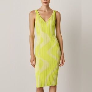 Torn By Ronny Kobo $268 Knit Bodycon Dress Size XS Lime Green Summer Party
